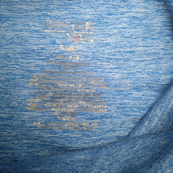 Danskin Now Dri More Ladies Size Medium Blue Long Sleeves Cowl Neck Athletic Top - Picture 3 of 9